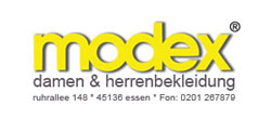 Logo modex mit Adresse.